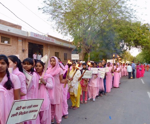Young girls at the IWD rally
