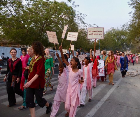 Marching with the women and girls