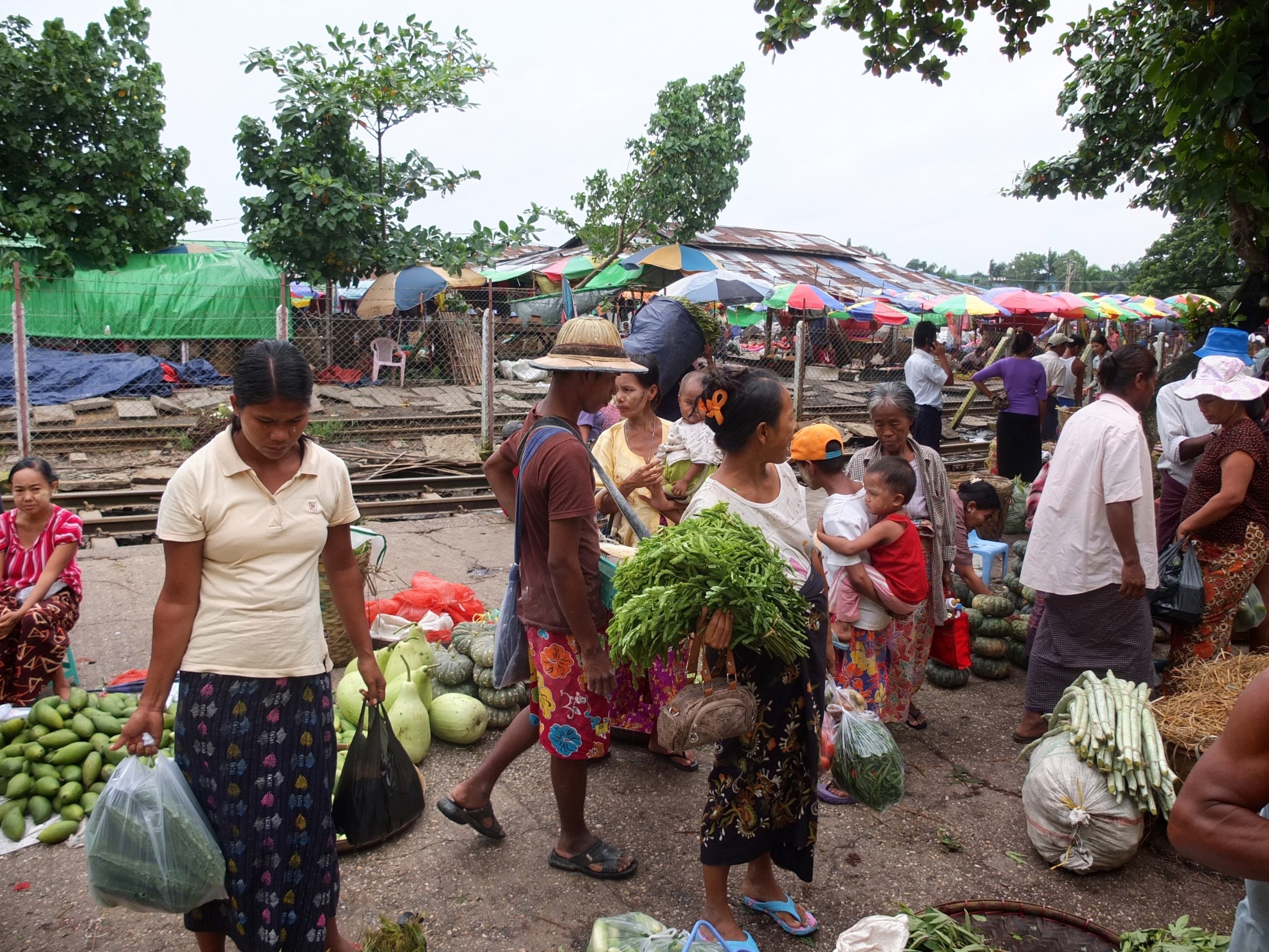 Train platform in Myanmar